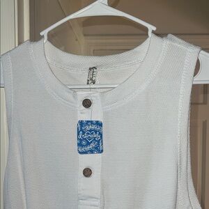Free People White Sleeveless Top